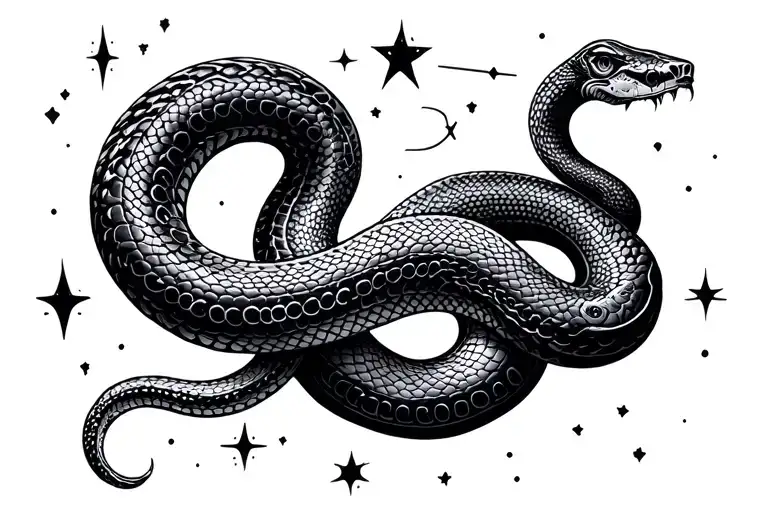 Orion Star Constellation With A Snake