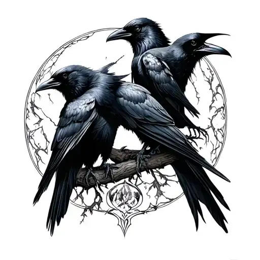 Morrigan Godess Forest Crows