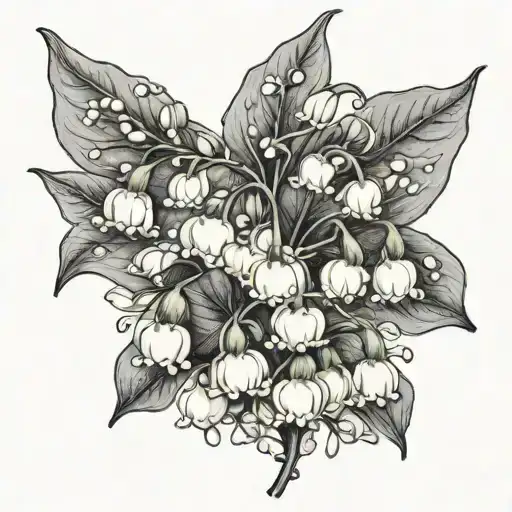 Lily Of The Valley Surrounded By Hawthorn Blossums