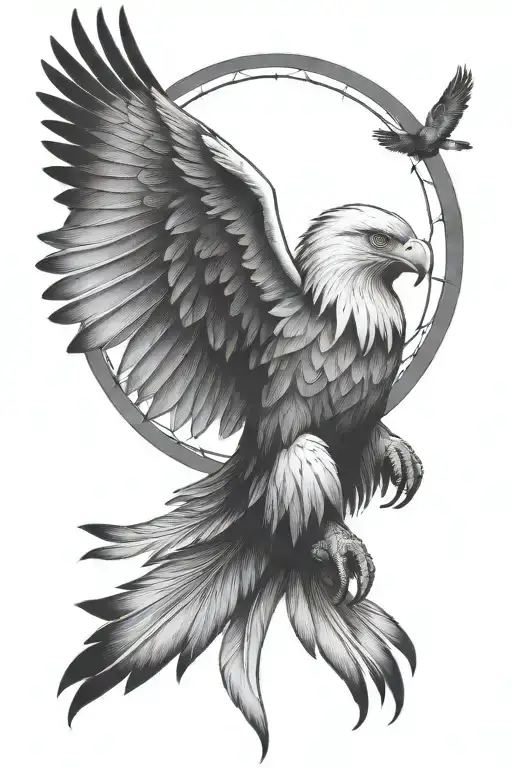 Dreamcatcher With Eagle Flying In Background
