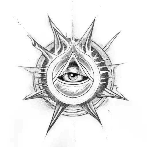 Evil All Seeing Eye With Fire Coming From It