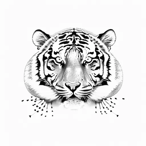 Tiger With Bugs And Plants