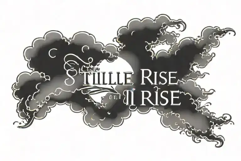 Sunrise With Still I Rise Quote Surrounded By Clouds