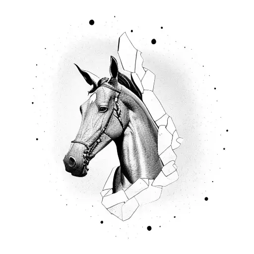 A Portrait Of Bojack Horseman With A Shattered Mirror Effect
