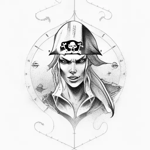 Pirate Woman With A Treasure Map