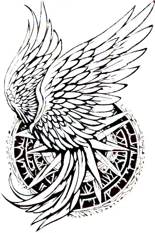 Wing Compass Tribal Mandala Design Incorporating