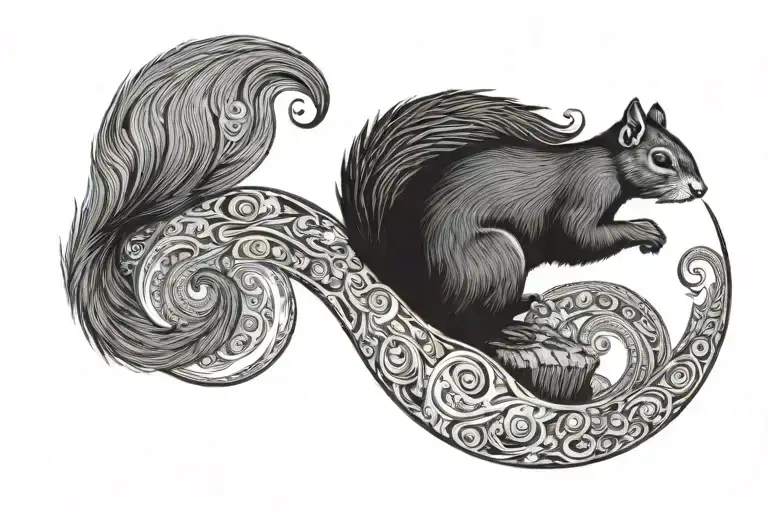 Black Squirrel With Moon Magic