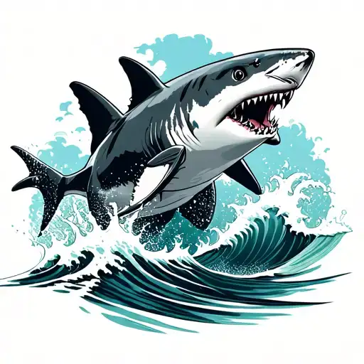 Shark Jumping From Waves