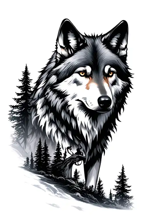 Wolf And Trees