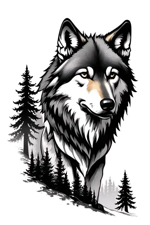 Wolf And Trees