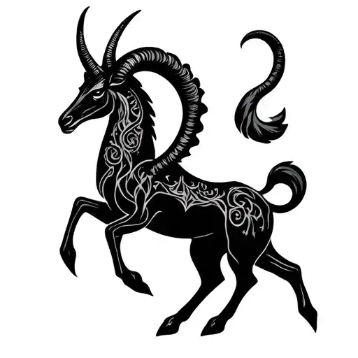 Goth Capricorn Zodiac Symbol
