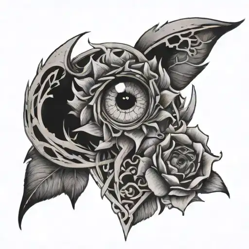 Flowers With Eyes In The Middle Berserk Symbol On The Side Gothic