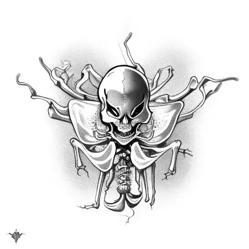 Skeleton With Spider Lillies