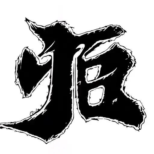 Kaisen Kanji Symbol Incorprated Within Katana