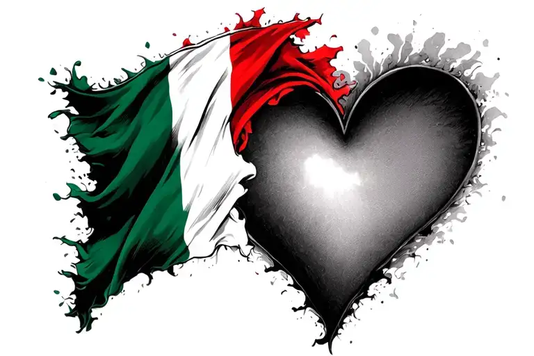 Love Italy With Flag Waving