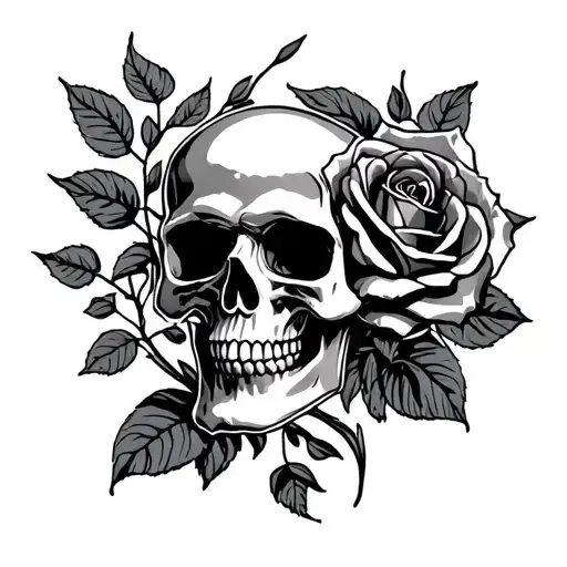Skull And Rose
