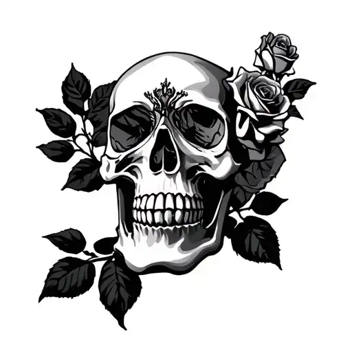 Skull And Rose