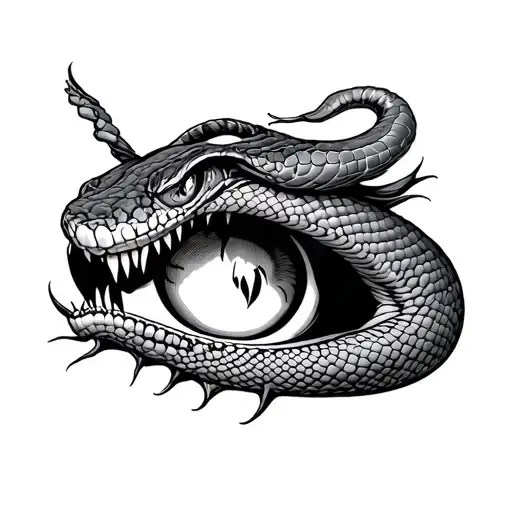 Sneakers Crawl Out Of The Eyes Of An Attacking Snake