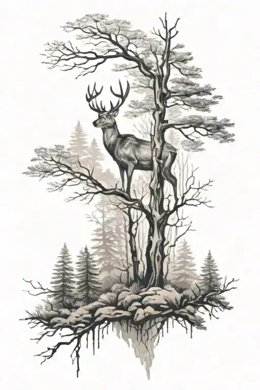 Forest With Deer