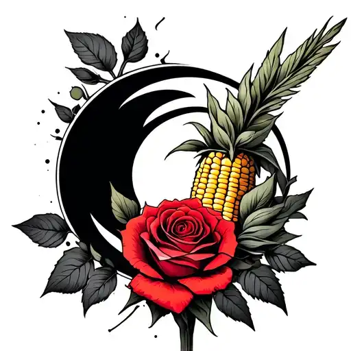 Sagittarius Red Rose Moon Corn