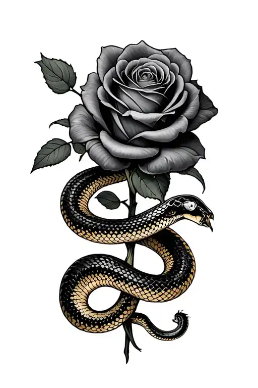 Violator Rose With Snake Wrapped