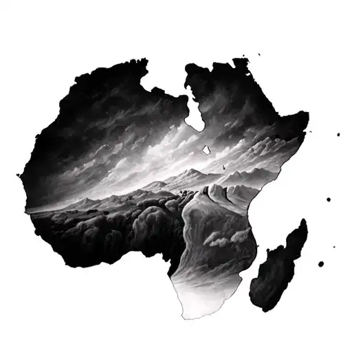 Continent Africa On The Western 3D Side