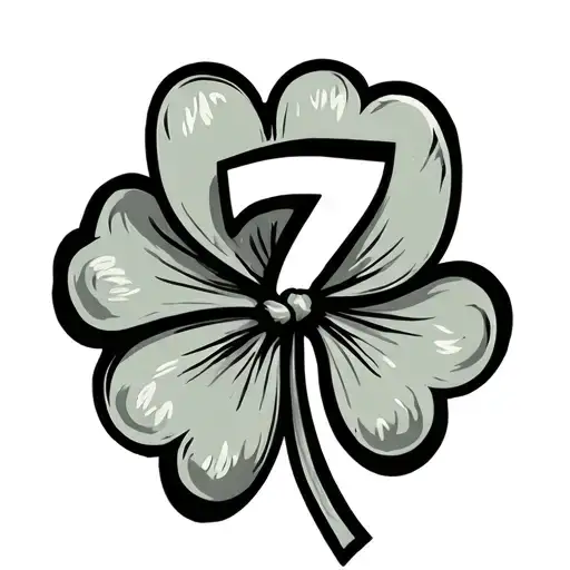 4 Leaf Clover And Number 7