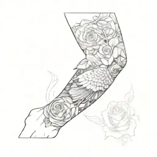 A Man With A Tattoo Of Roses And A Dove