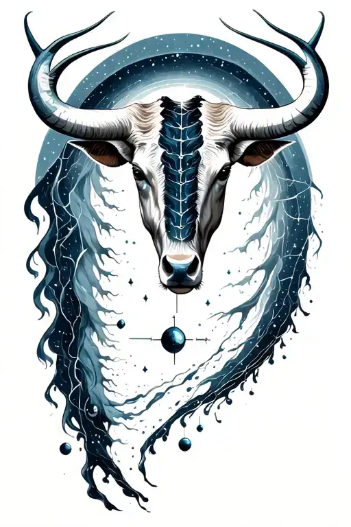 Taurus Constellation With Water For Spine