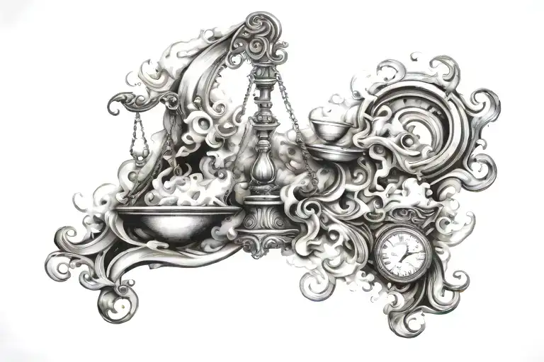 Libra Zodiac Sign In Spilled Smoke Style