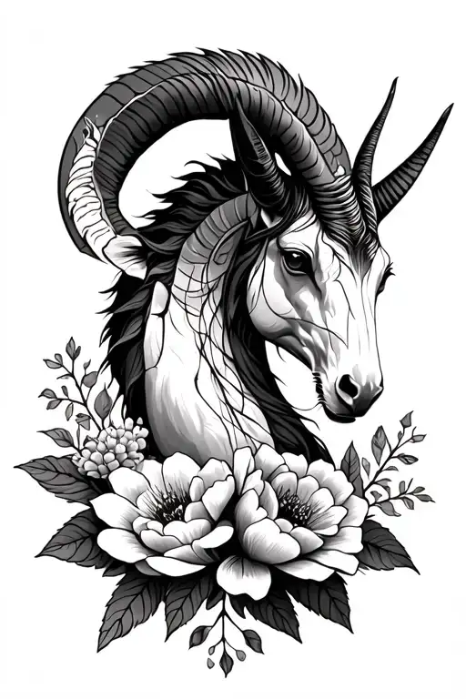 Capricorn And Flower