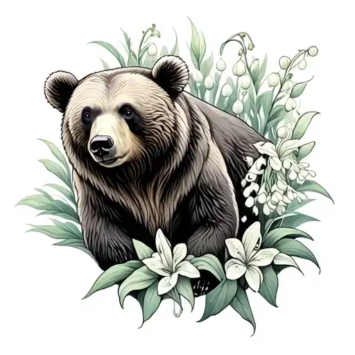 Bear And Lilly Of The Valley Flower