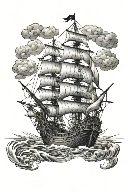 Stranded Pirate Ship Sailing