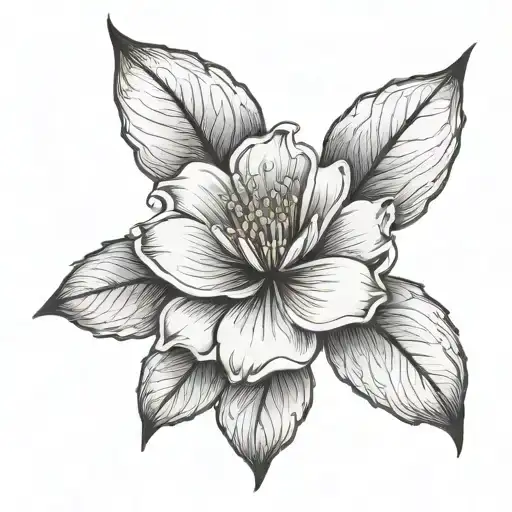 A Delicate Black And Grey Tattoo Of A Single Flower Representing Your Daughter