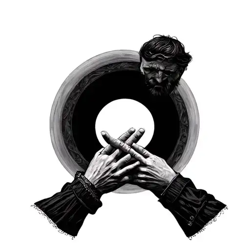 Father Holding Hands In A Circle