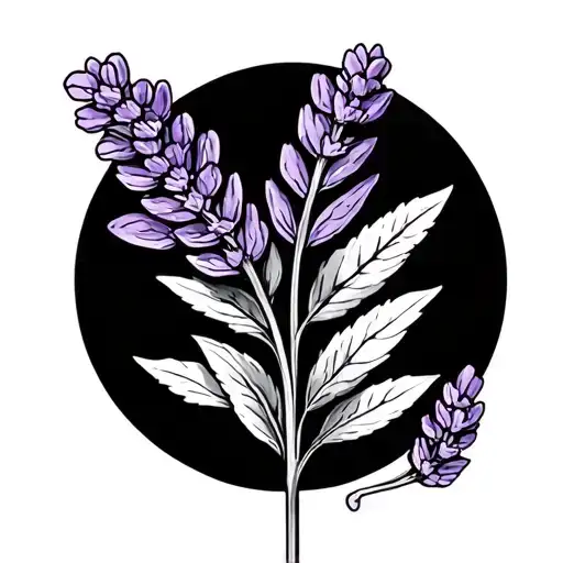 Lavender Plant And The Symbol For Mental Health Awareness