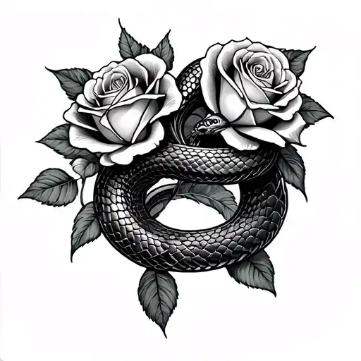 Snake And Roses