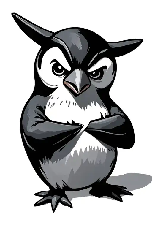 Angry Penguin Folded Arms
