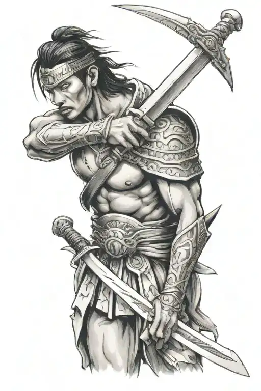 Filipino Warrior Wielding A Sword