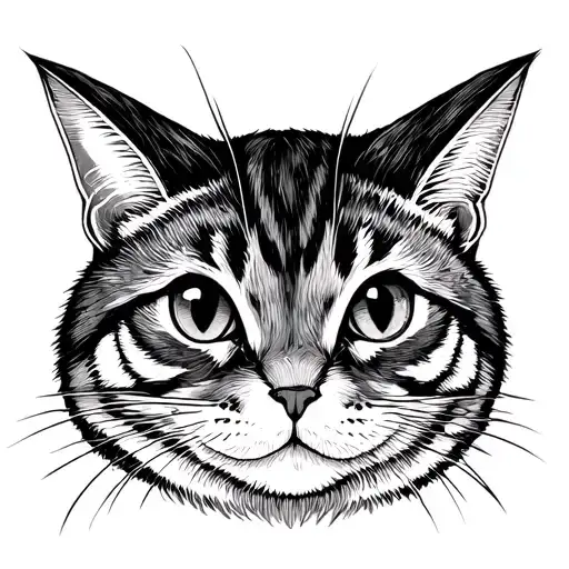 Simple Fine Line 2X2cm Tattoo Of Tabby Cat-rabbit Hybrid For Inner Wrist