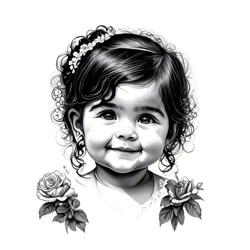 Female Baby Face Smiling Face