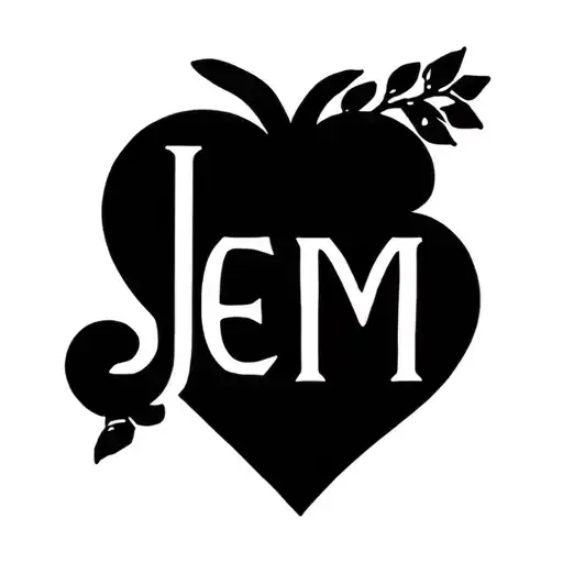 Initials Jem Heart Minimal Line Art
