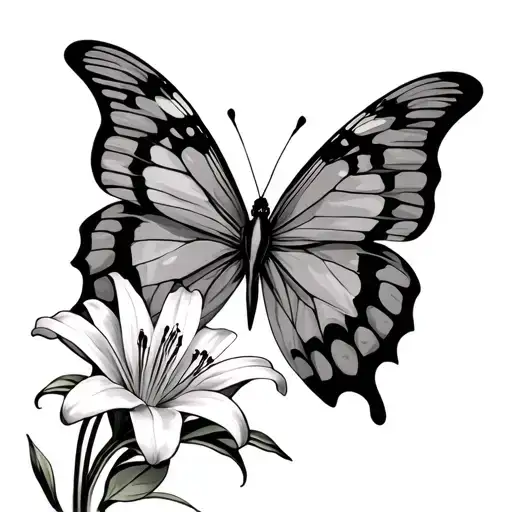 Butterfly And Lily Flo