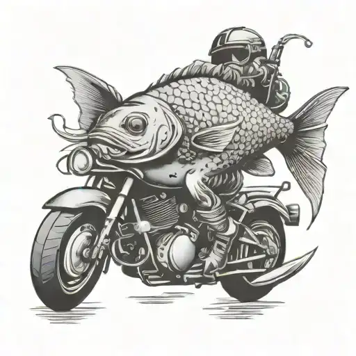 A Fish Riding A Motorcycle