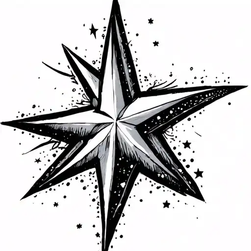 Stars Fine Line Drawing