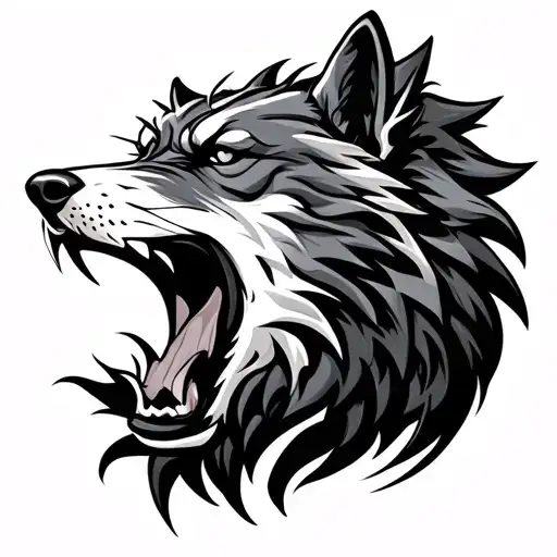 Celtic Wolf Growling