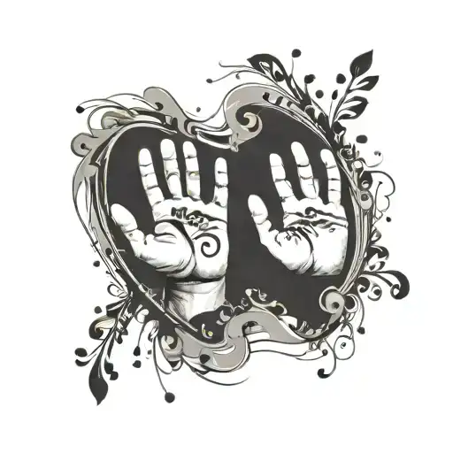 Ink Baby Hand Prints With Name And Birthdate Incorporated