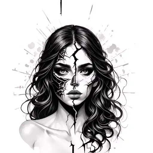 Broken Inside But Strong On Outside Women Face