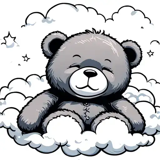 Teddy Bear On Clouds Sleeping