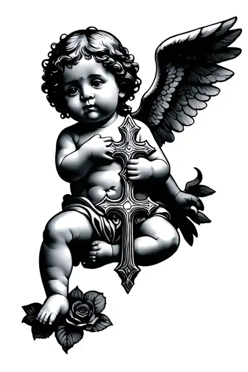 Baby Angel With Cross